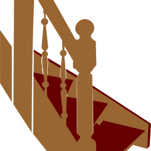 Grafische Darstellung einer Holztreppe